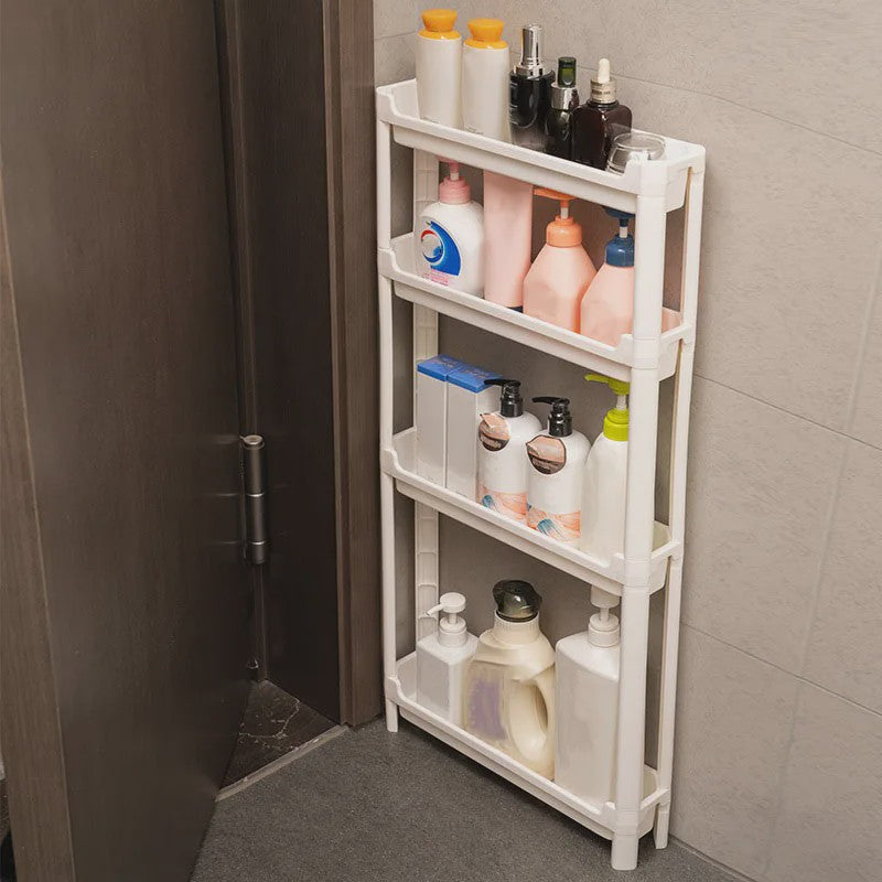 Smalle Opbergkast met Wielen - Ruimtebesparend Trolley Rek voor Badkamer & Keuken