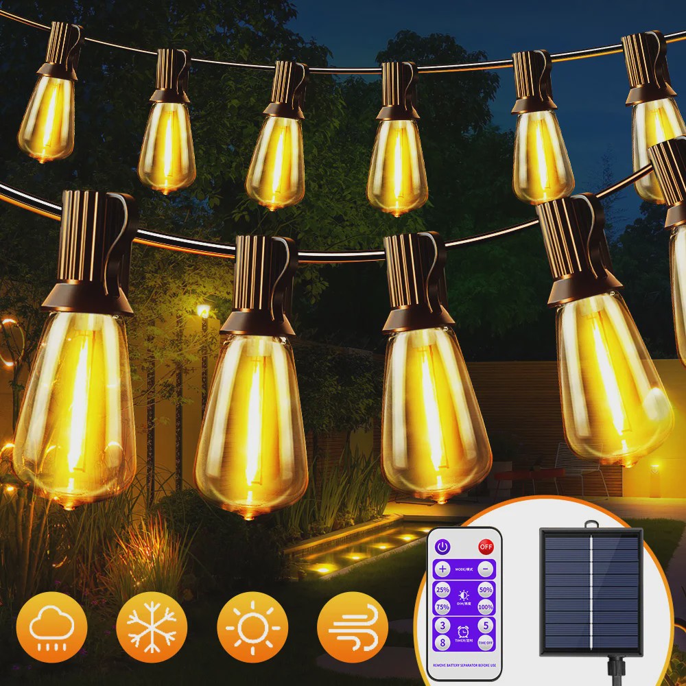 12m/9.5m ST38 Solar Tuinslingers met Afstandsbediening - Waterdicht & Dimbaar
