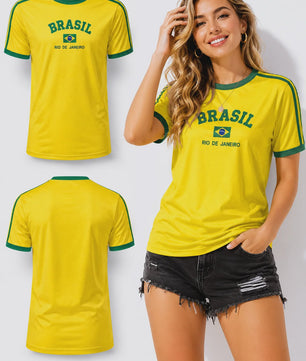 Zomer T-shirt 'Brasil 90s Aesthetic' - Casual Streetwear met Korte Mouwen