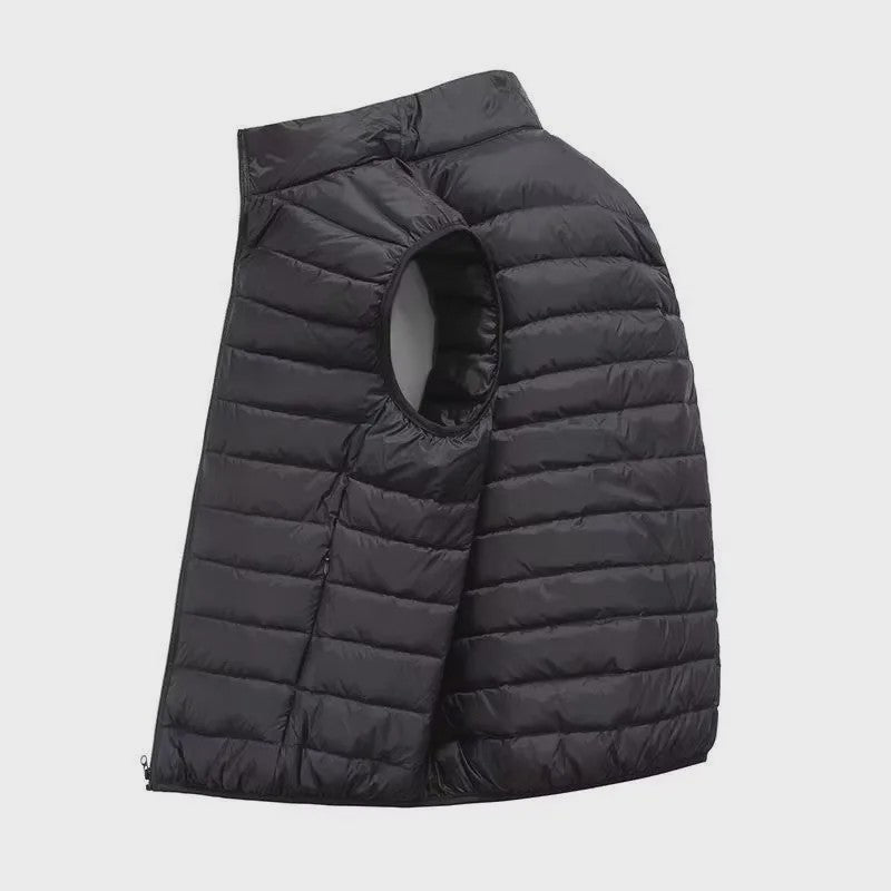 Herfst/Winter Heren Gevoerd Vest - Stijlvol en Warm met Opstaande Kraag
