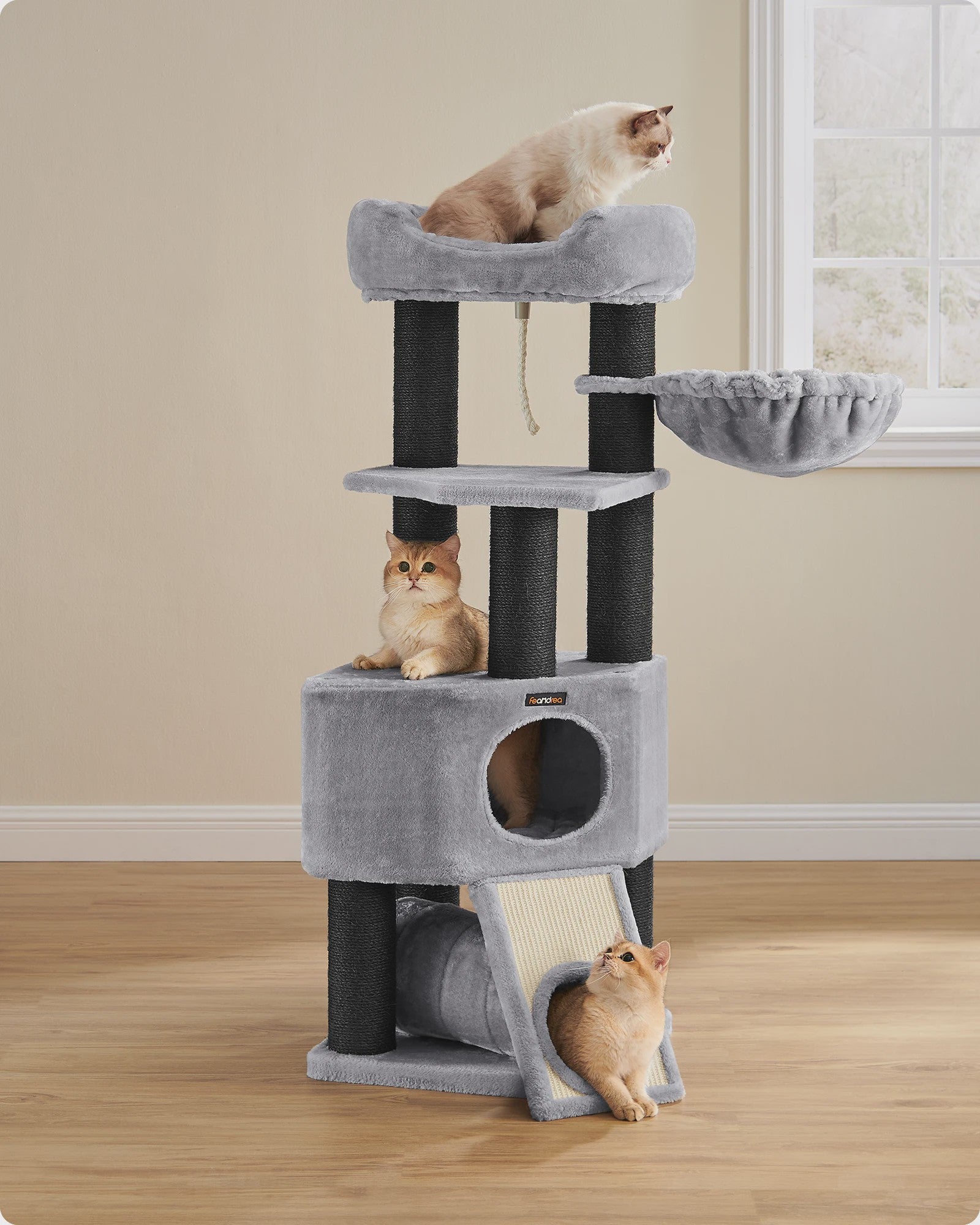 FEANDREA Krabpaal 141cm Hoog - Stabiel, Dikke Kolommen & Kantelbescherming
