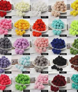 Mix van Zachte Pompoms (8-30mm) voor Knutselen, Decoratie & Speelgoed