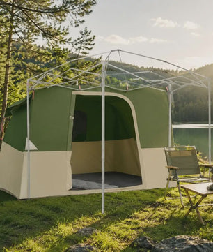Ruime Outdoor Camping Tent 280x220x176 cm - Lichtgewicht Taffeta met Glasvezelstokken en Draagtas