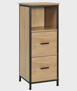 Smal Houten Badkamerkastje met 2 Lades - Multifunctioneel Opbergmeubel