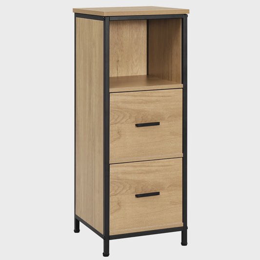 Smal Houten Badkamerkastje met 2 Lades - Multifunctioneel Opbergmeubel