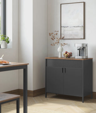 Industriële Sideboard met Dubbele Deuren en Verstelbare Plank - Stijlvol Keukenkast