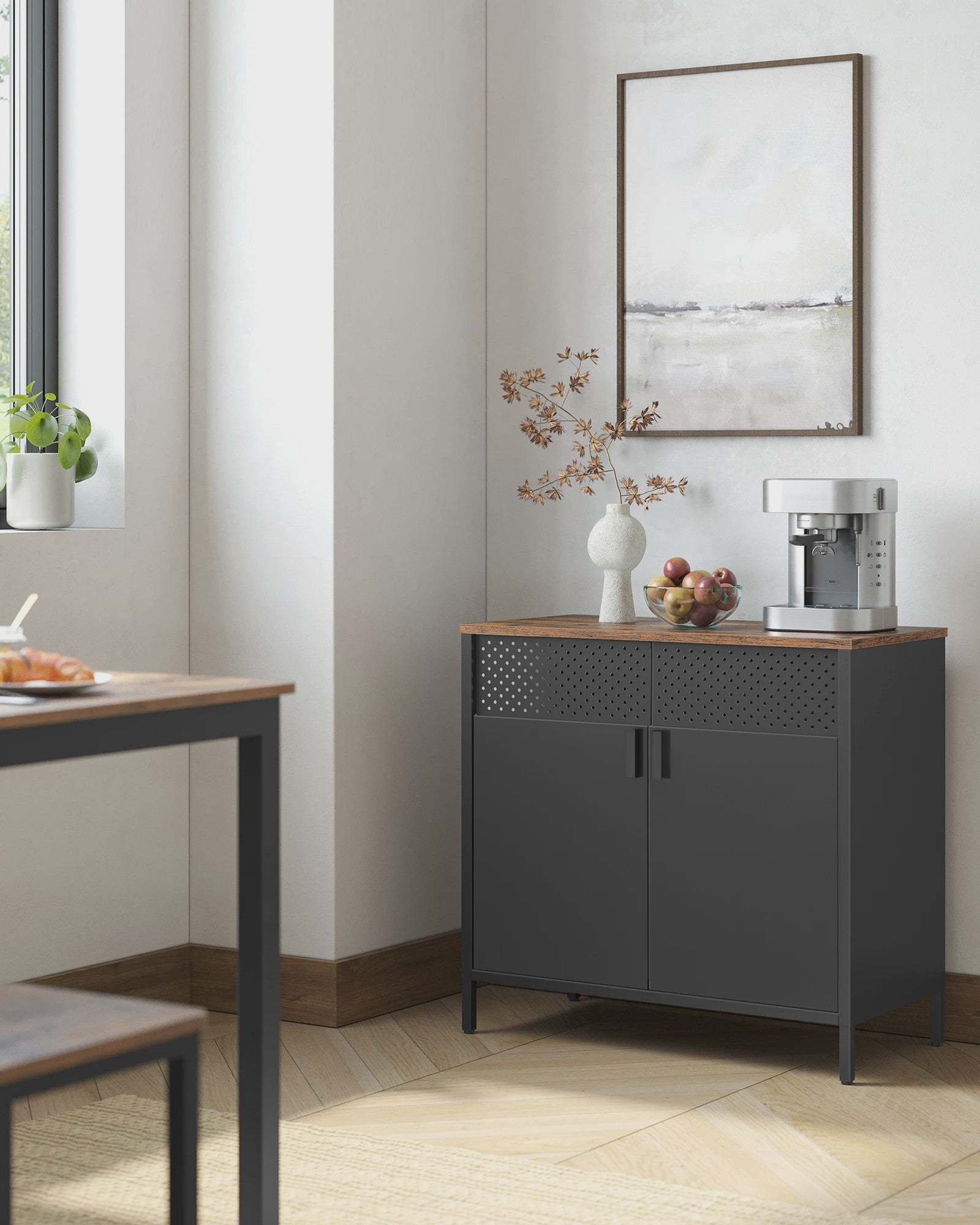 Industriële Sideboard met Dubbele Deuren en Verstelbare Plank - Stijlvol Keukenkast