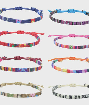 Handgemaakte Boho Anklet Armband - Geweven Stof, Verstelbaar, Beach & Ethnic Stijl