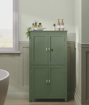 VASAGLE Hangkast met 4 Deuren - Stijlvolle Opbergkast voor Badkamer of Keuken - 30x60x110 cm