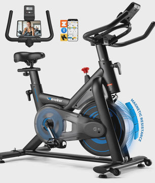 Wenoker Hometrainer Fiets met App - Stille Ergometer Spinning Bike voor Thuis (max 160kg)