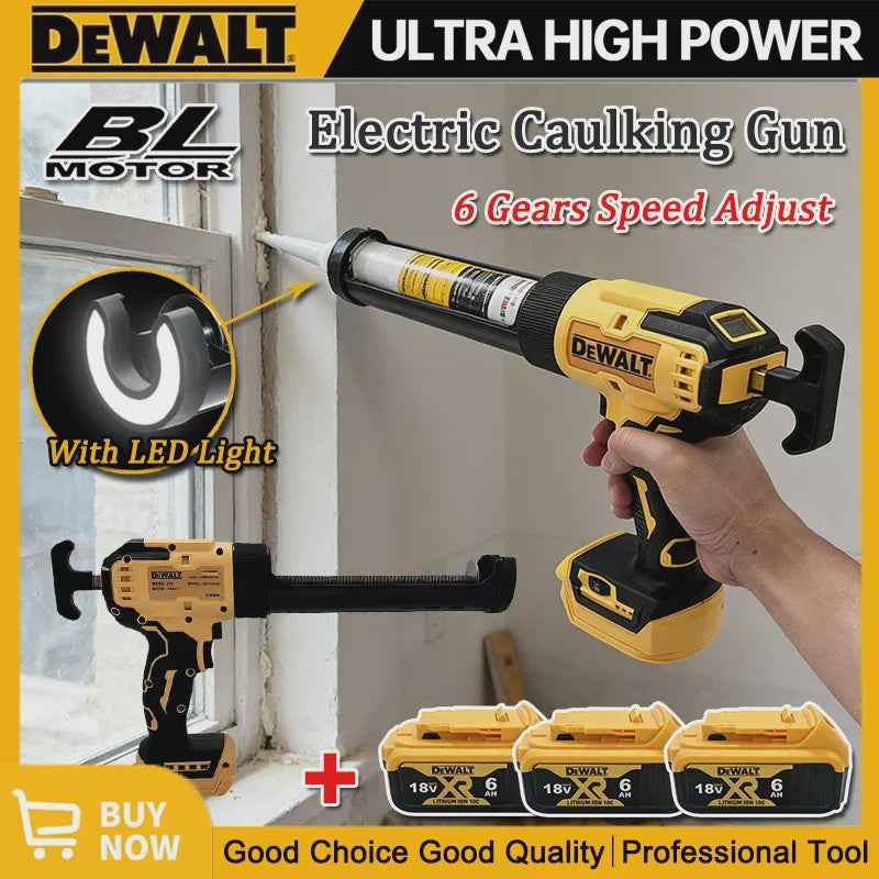 DeWALT Elektrisch Kitpistool met LED Verlichting - Draadloos 18V voor Glas, Ramen en Deuren