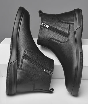 Echt Lederen Heren Enkellaarsjes - Klassieke Retro Chelsea Boots voor Casual en Modebewuste Mannen