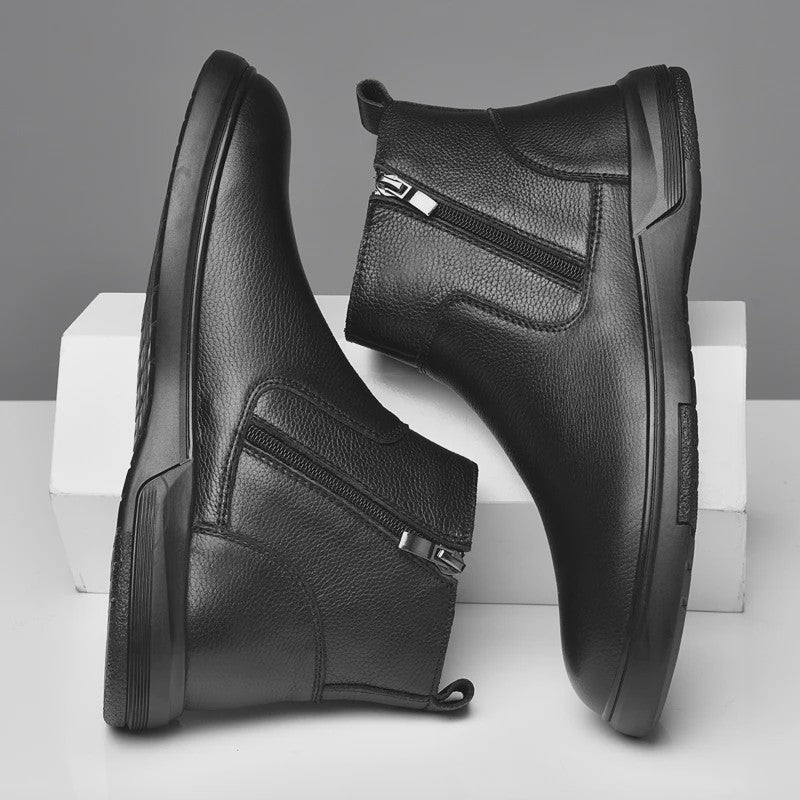 Echt Lederen Heren Enkellaarsjes - Klassieke Retro Chelsea Boots voor Casual en Modebewuste Mannen