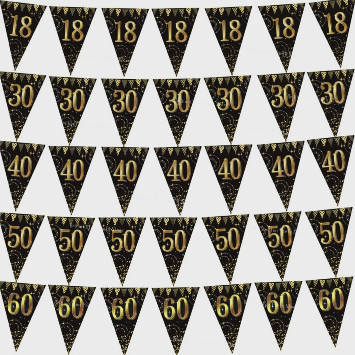 Black Gold Verjaardag Banner - Slingers voor 30, 40, 50, 60 Jaar Feestdecoratie