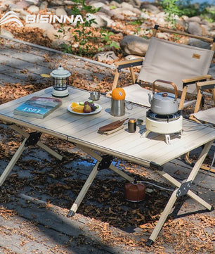 Opvouwbare Kampeer Eierrol Tafel - Draagbaar Carbon Staal met Draagtas voor Picnic & BBQ