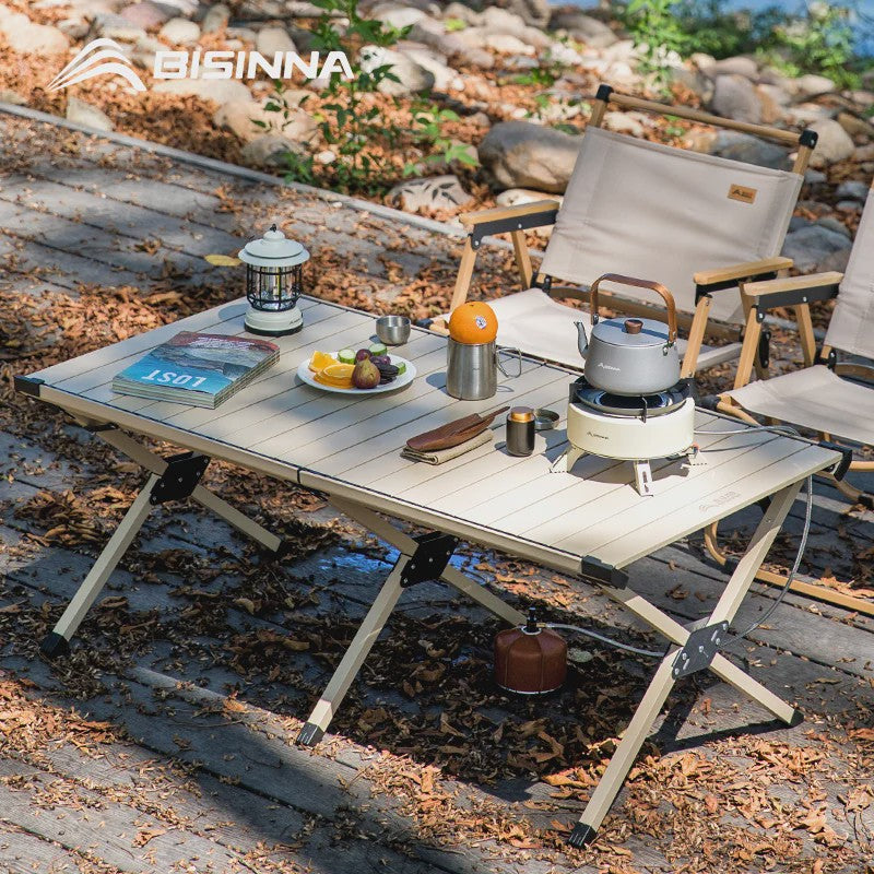 Opvouwbare Kampeer Eierrol Tafel - Draagbaar Carbon Staal met Draagtas voor Picnic & BBQ