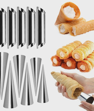 Roestvrijstalen Bakvormen Set: Croissant & Cone Molds voor Thuisgebruik
