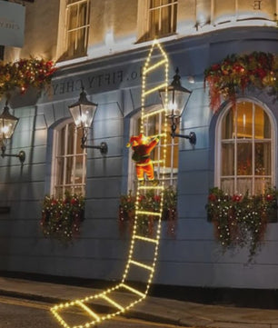 Kerstman Klimladder LED Verlichting - 1.5/3M - USB Plug - 8 Modi