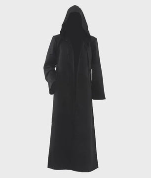 Zwarte Tovenaars Gewaad met Capuchon - Lang Kostuum voor Halloween & Cosplay (Volwassenen & Kinderen)