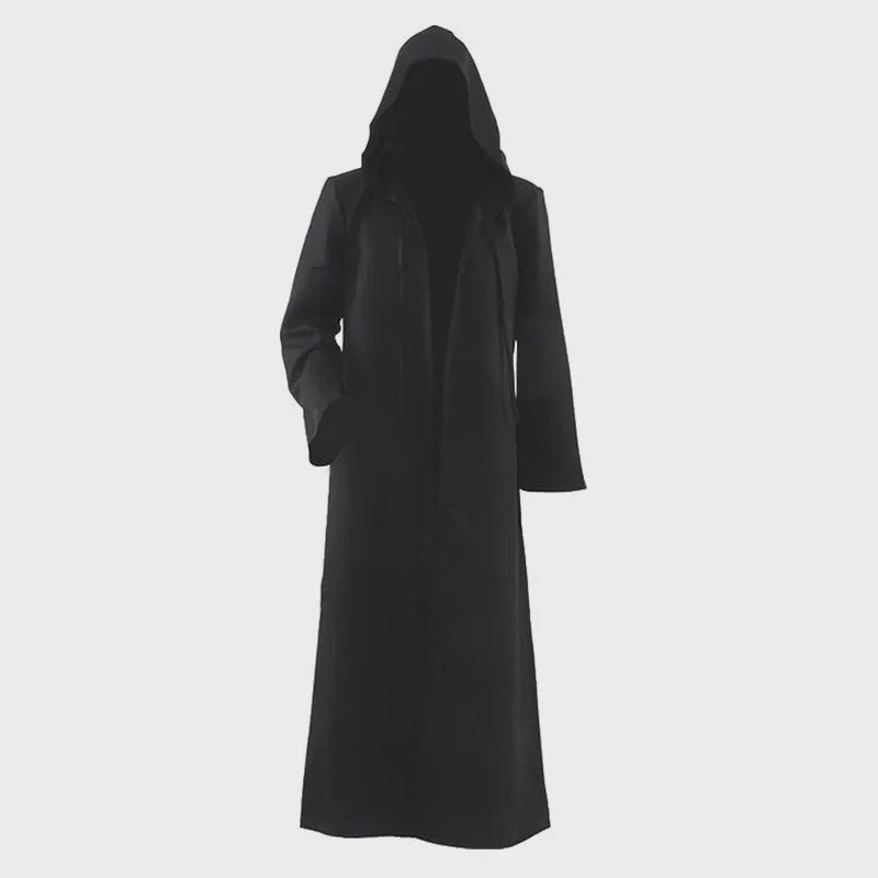 Zwarte Tovenaars Gewaad met Capuchon - Lang Kostuum voor Halloween & Cosplay (Volwassenen & Kinderen)