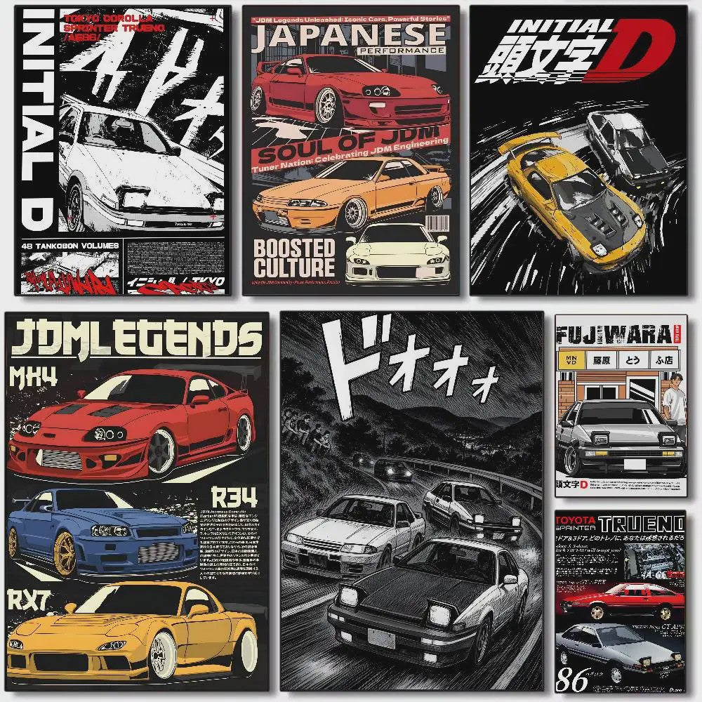 Initial D AE86 JDM Poster - Iconische Auto Kunst voor de Fan