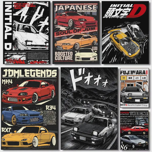 Initial D AE86 JDM Poster - Iconische Auto Kunst voor de Fan