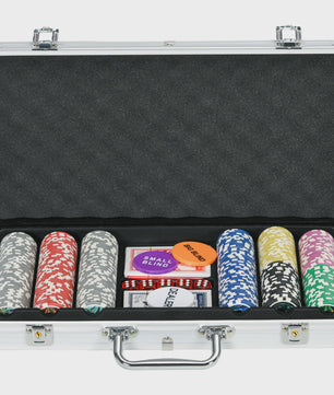 Complete Poker Koffer Set met Chips, Kaarten, Dobbelstenen en Speelmat