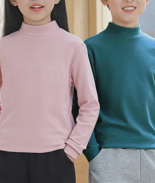 Warme Kinder Thermo T-shirt met Col - Zacht Fleece, Lange Mouwen voor Jongens en Meisjes