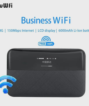 KuWFi 4G Pocket WiFi Router - 150Mbps Mobiele Hotspot met 6000mAh Batterij & SIM-kaart