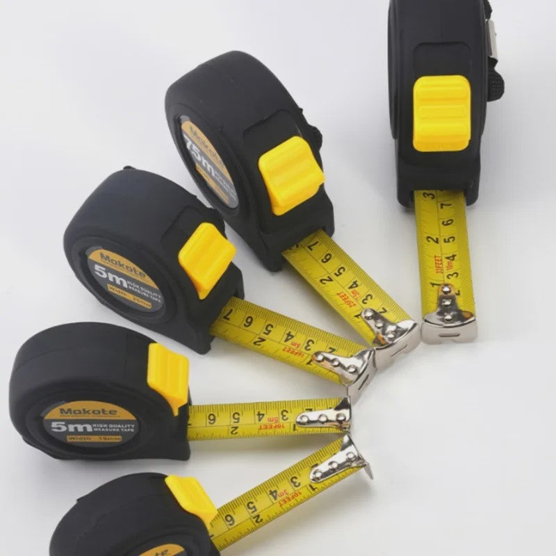 Precisie Rolmaat 3M/5M/7.5M/10M - Slijtvast Rubberized Staal met Intrekbare Band
