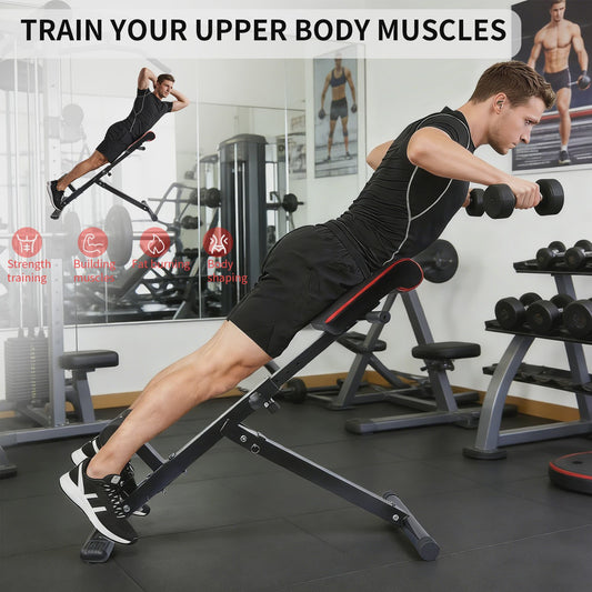 3-in-1 Multifunctionele Fitness Bank: Romeinse Stoel & Buiktrainer voor Full-Body Core Training