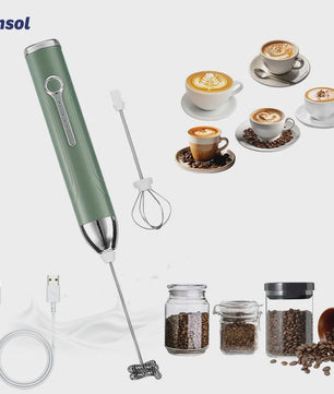 Draadloze Oplaadbare Mini Milk Frother & Koffie Opschuimer - 3 Snelheden, USB-C
