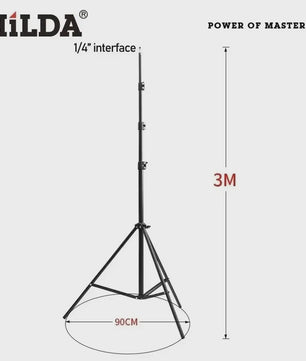 HILDA 3 Meter Laser Waterpas Statief - Verstelbaar Hoogte Metaal Fotografie Statief met 1/4 Inch Schroef