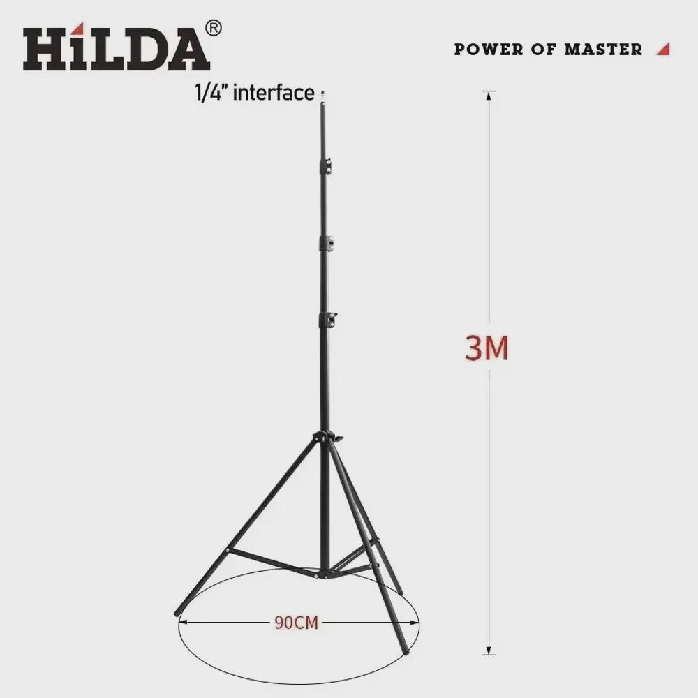 HILDA 3 Meter Laser Waterpas Statief - Verstelbaar Hoogte Metaal Fotografie Statief met 1/4 Inch Schroef