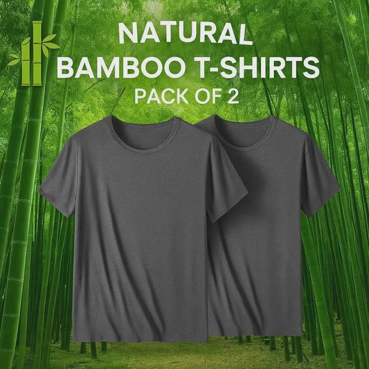 2-Pack Bamboe Fiber T-shirts Heren - Ronde Hals, Korte Mouw, Ademend & Zweetabsorberend