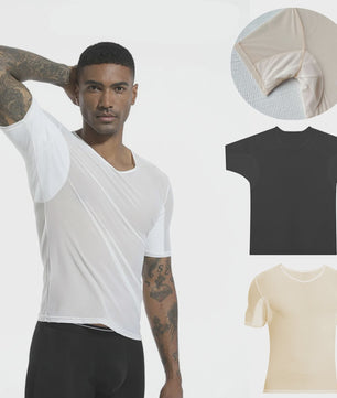 S–XL Heren T-shirt met Zweetabsorberende Onderarmpads - Ademend & Sneldrogend