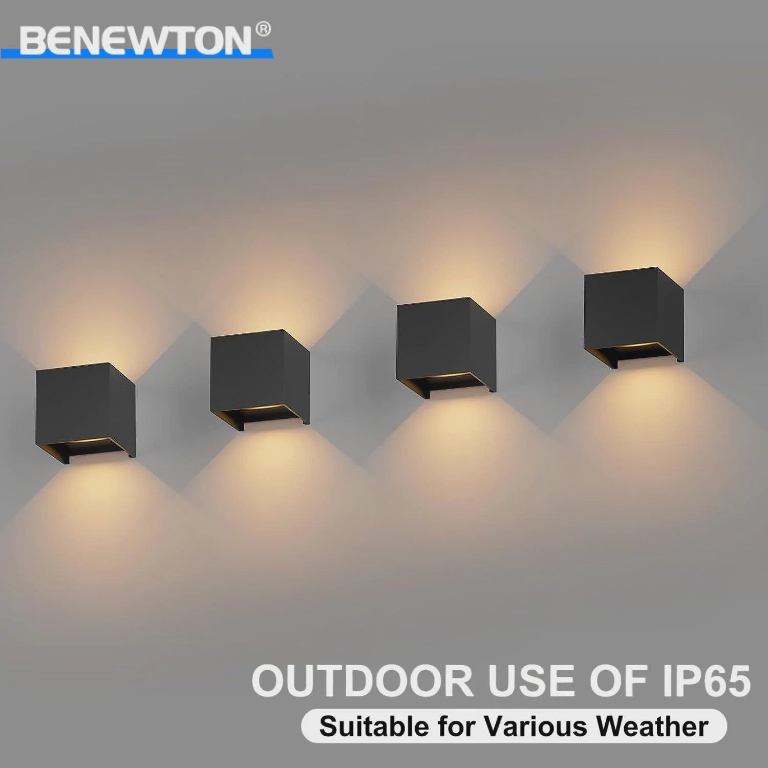 Moderne Vierkante LED Wandlamp - IP65 Waterdicht, Up/Down Verstelbaar Licht voor Buiten & Binnen