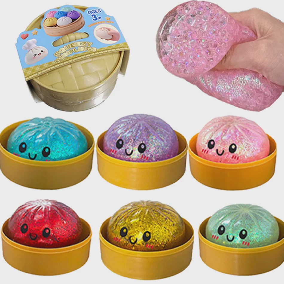 Glitter Dumpling Squishy: Zachte Stressbal voor Eindeloos Speelplezier