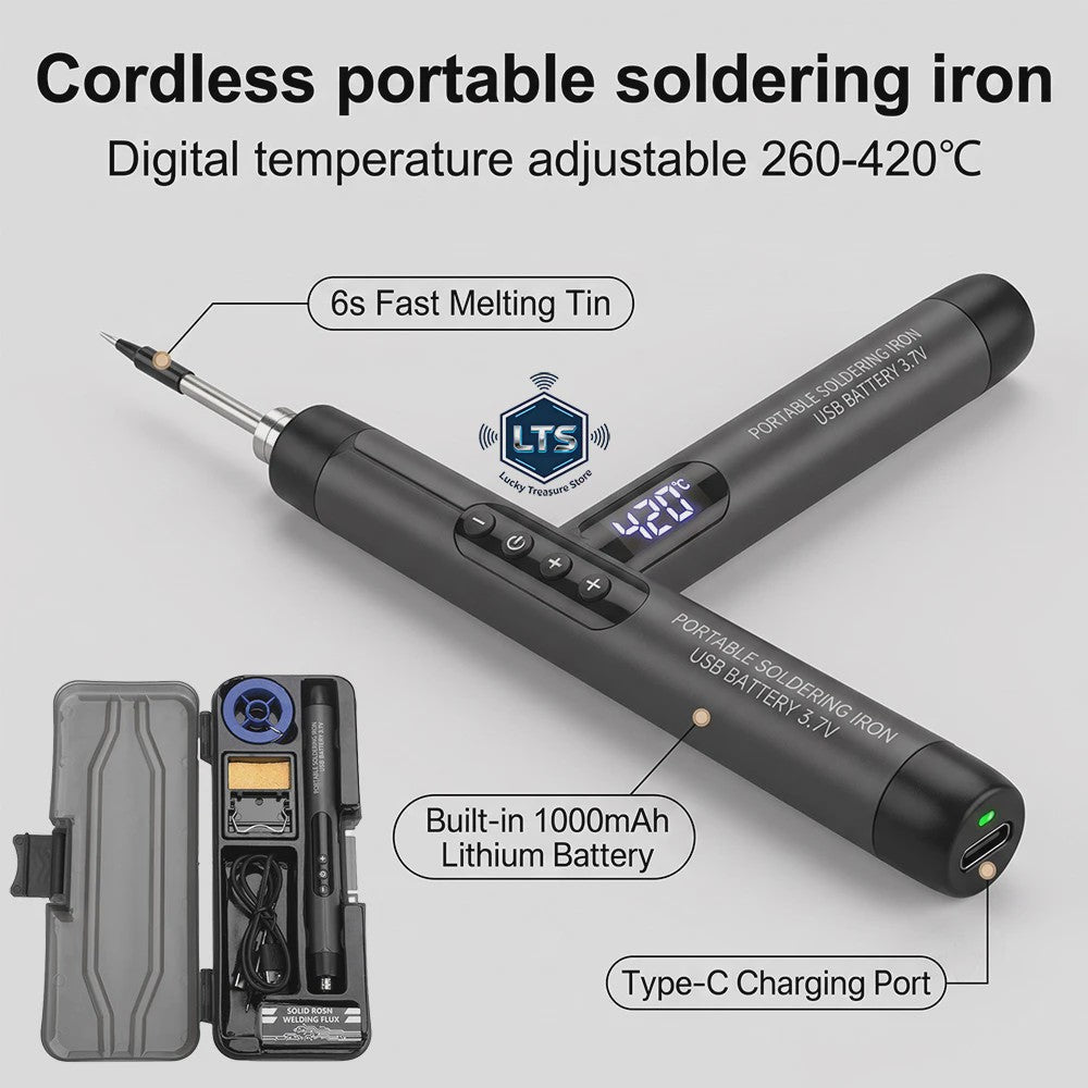 Draagbare Digitale Mini Soldeerbout Set met USB Type-C en Instelbare Temperatuur