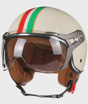 Retro Open Face Motorhelm 3/4 Vintage Chopper Scooter Helm - DOT Goedgekeurd