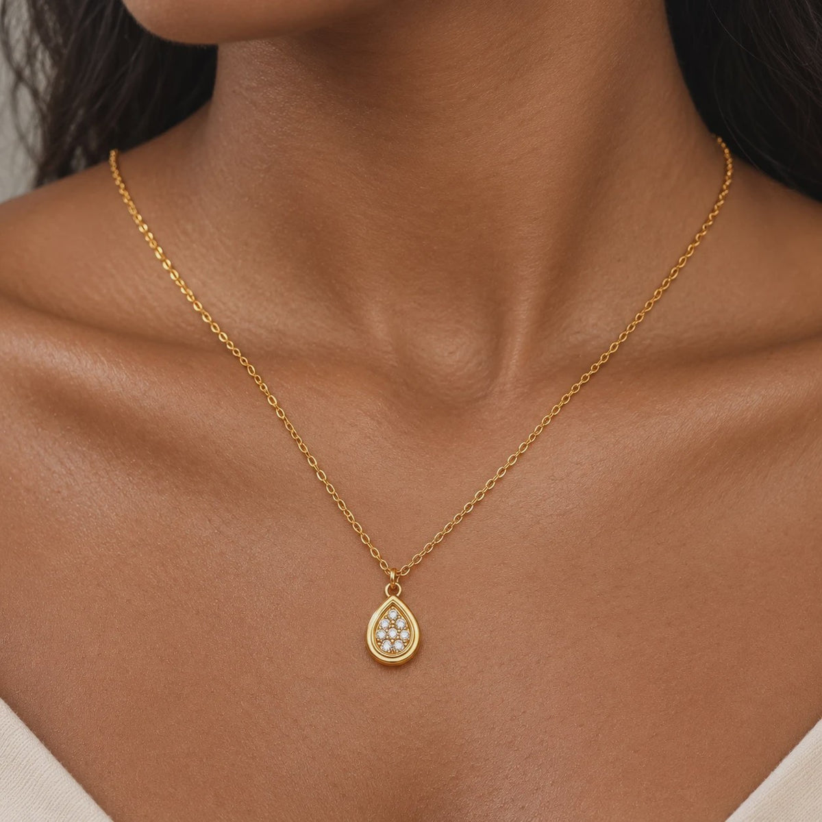 Minimalistische Waterdruppel Hanger Ketting - Roestvrij Staal Sieraden voor Dames