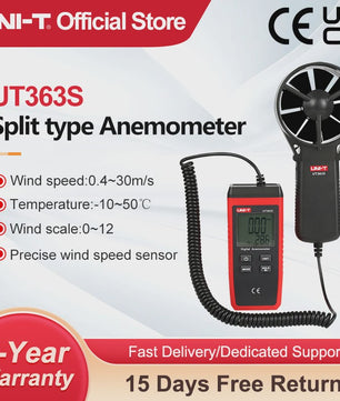 UNI-T UT363S Digitale Anemometer - Windsnelheid & Temperatuurmeter