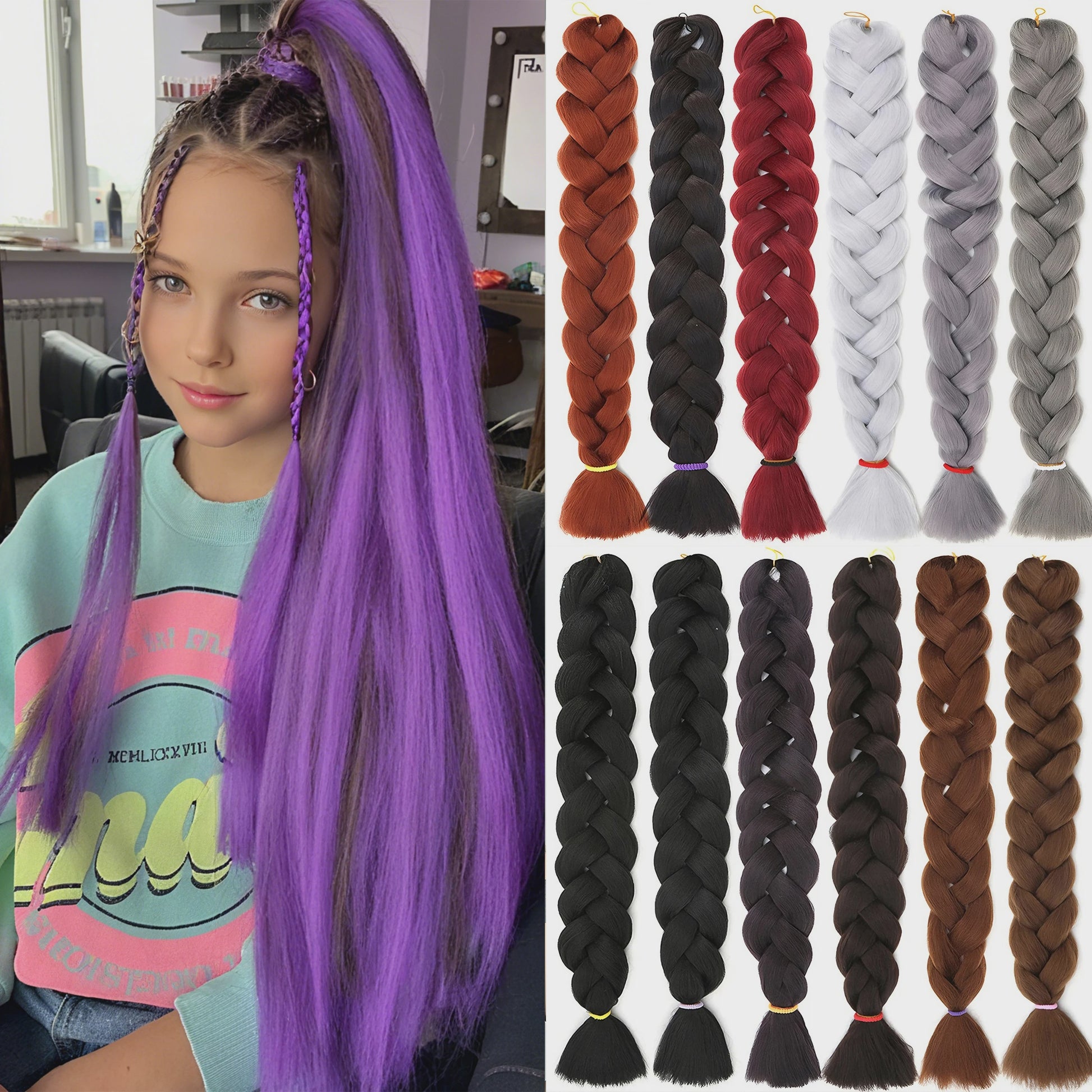 Jumbo Braiding Hair Extensions - 82 inch Synthetisch Vlecht Haar voor Box Braids & Twist