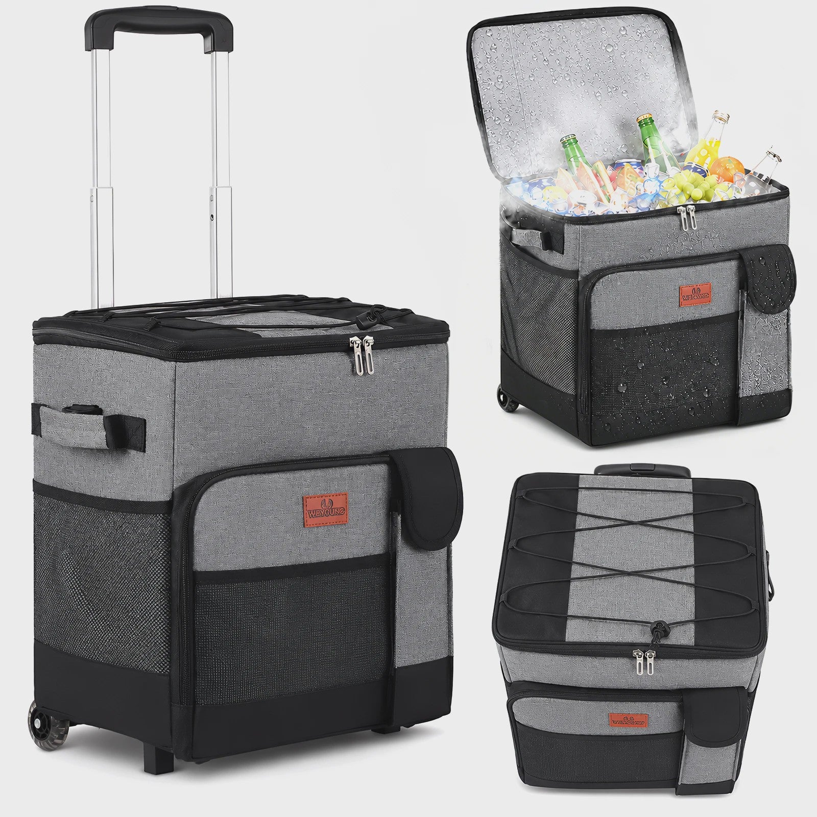 New Insulated Bag Outdoor Picnic Camping Bag Waterproof Oxford Cloth Car Lunch Bag Cooler Bag With Wheels Portable Ice Chest For Picnic Beach Camping Family Outings Travel Keep Cool