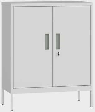Afsluitbare Stalen Kast met 2 Deuren - Wit - Verstelbare Planken voor Kantoor, Woonkamer, Garage
