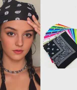 Modieuze Katoenen Bandana Sjaal 54x54cm - Paisley Print voor Dames & Heren
