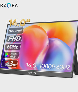 ARZOPA 14" FHD 1080P Draagbare Monitor - IPS Scherm met USB-C & HDMI