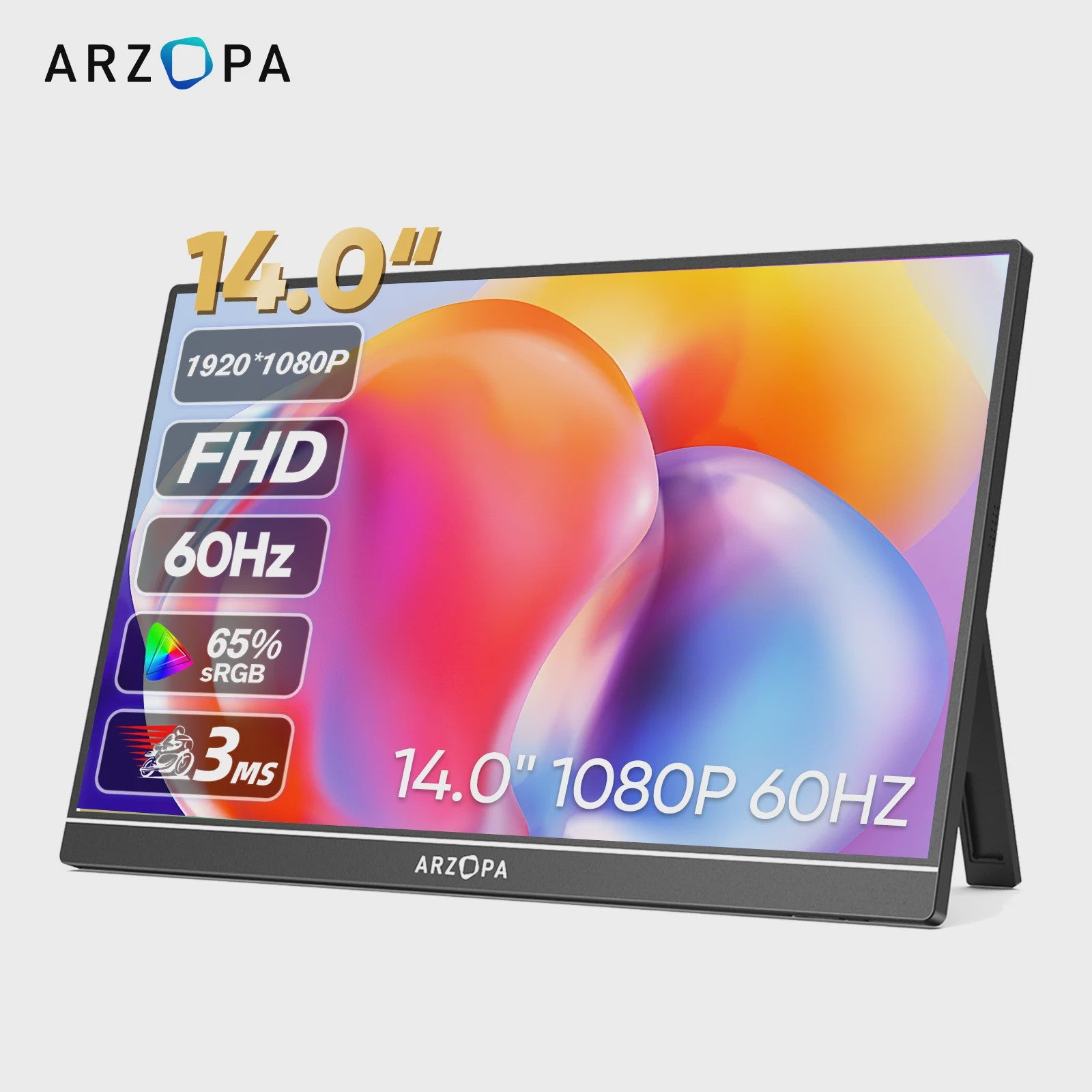 ARZOPA 14" FHD 1080P Draagbare Monitor - IPS Scherm met USB-C & HDMI