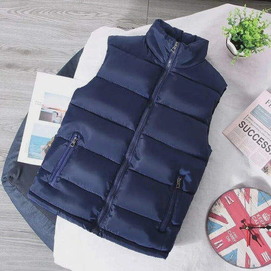 Stijlvol Heren Gilet: Slim Fit Puffer Vest met Staande Kraag voor Lente & Herfst