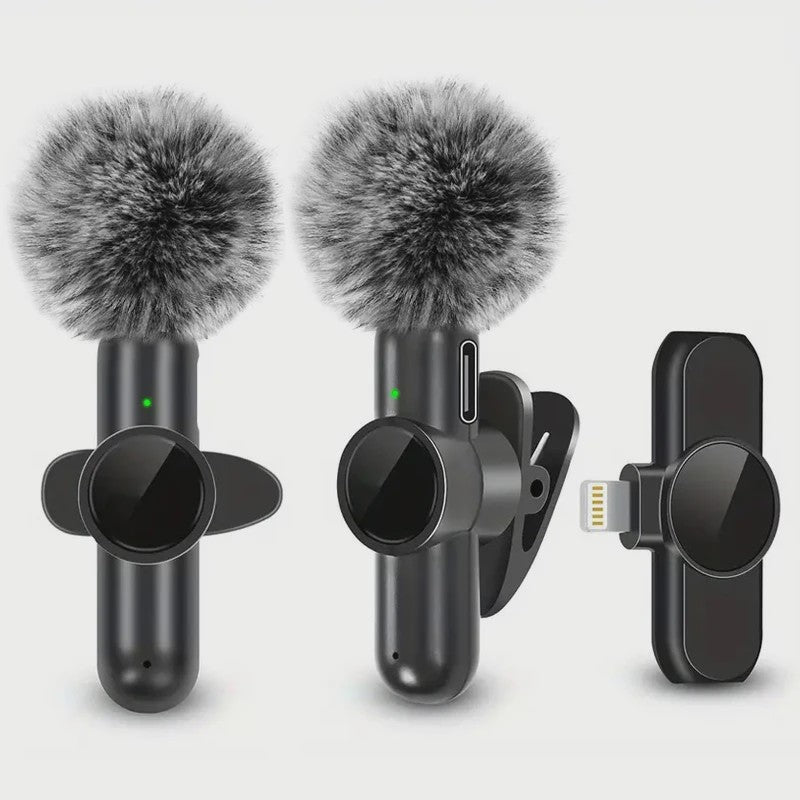 Draadloze Lavalier Microfoon met Windkap - Mini Clip-on voor Smartphone Vlog & Live Streaming